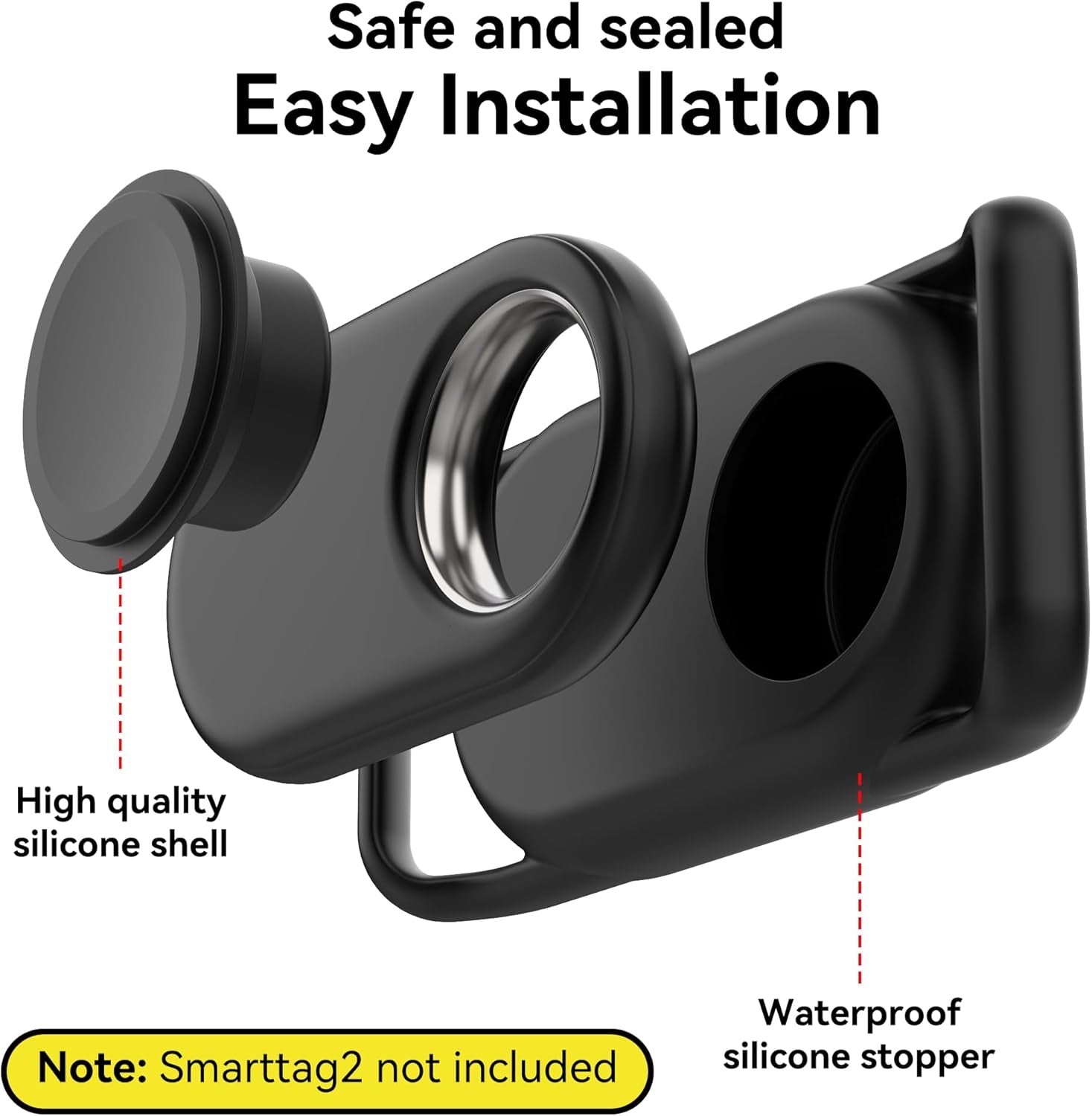 2-Pack Waterproof Silicone Dog Collar Holder for Samsung Smart Tag 2 - Anti-Lost and Scratch Resistant GPS Tracker Case for Cats and Pets, Compatible with Various Collar Widths