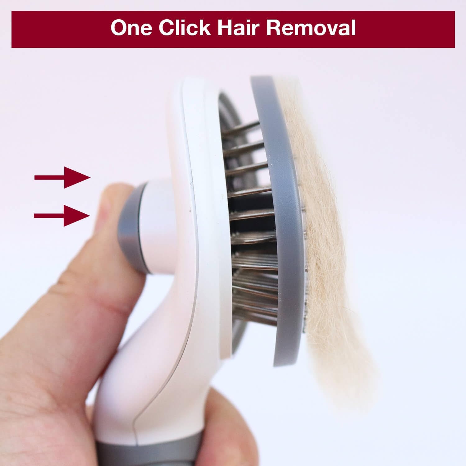 Premium Self-Cleaning Slicker Brush - Enhanced Deshedding Tool for Dogs and Cats with One-Click Cleaning and Ergonomic Grip, Suitable for Long and Short Haired Pets
