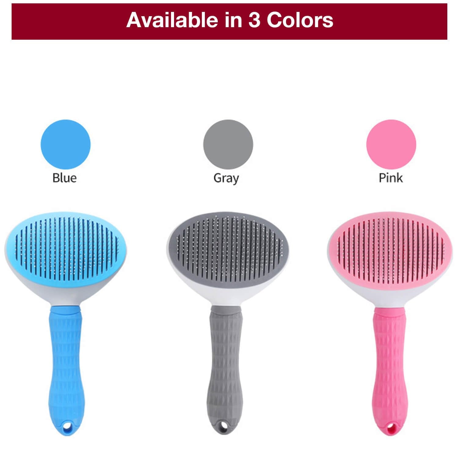 Premium Self-Cleaning Slicker Brush - Enhanced Deshedding Tool for Dogs and Cats with One-Click Cleaning and Ergonomic Grip, Suitable for Long and Short Haired Pets
