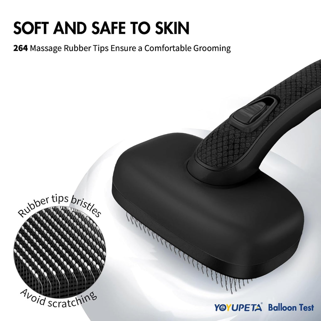 4-in-1 Dog Grooming Kit: Self-Cleaning Shedding Rake, Push-Button Retractable Pin Brush, Scratch-Free Undercoat Rake, and Professional Steel Combs