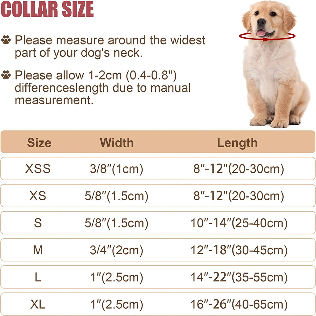 Adjustable Reflective Nylon Dog Collar with Buckle for Small, Medium, and Large Dogs - Black Size S