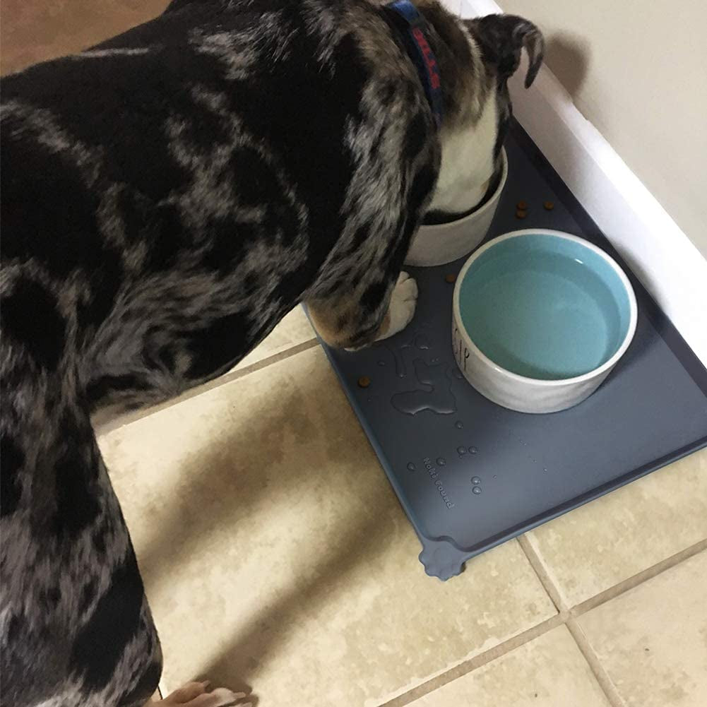 Waterproof Pet Feeding Mats with Raised Edges - Available in Multiple Sizes and Colors for Dogs, Cats, and Other Pets