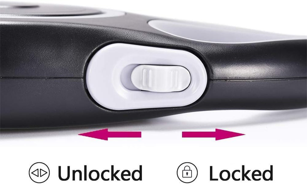 Heavy-Duty Retractable Dog Leash, 26 Feet for Medium to Large Dogs up to 110 lbs, One-Button Brake & Lock, Tangle-Free Design