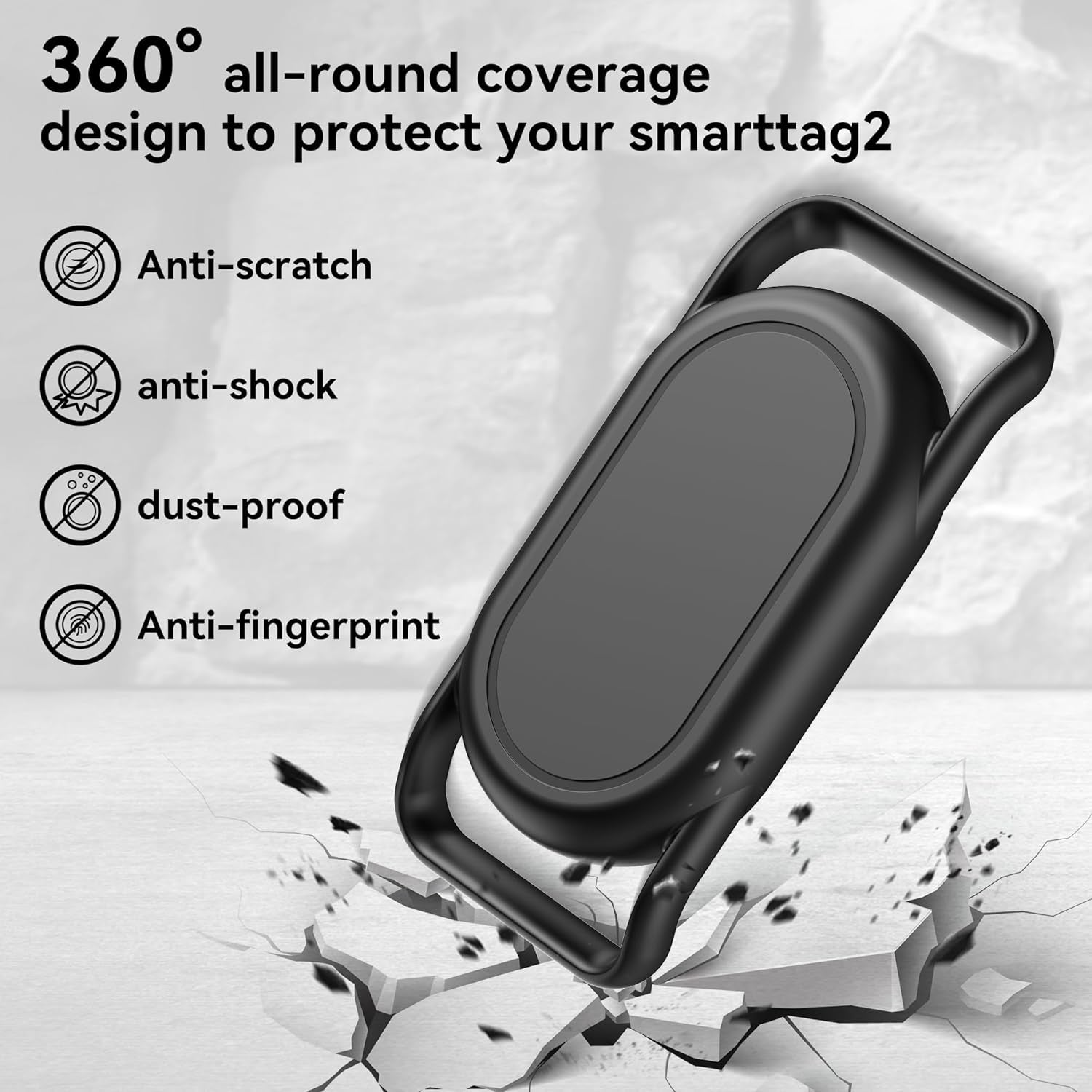 2-Pack Waterproof Silicone Dog Collar Holder for Samsung Smart Tag 2 - Anti-Lost and Scratch Resistant GPS Tracker Case for Cats and Pets, Compatible with Various Collar Widths