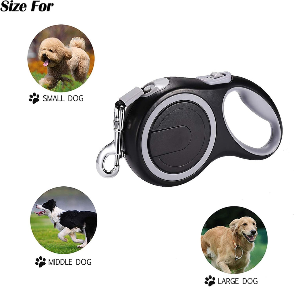 Heavy-Duty Retractable Dog Leash, 26 Feet for Medium to Large Dogs up to 110 lbs, One-Button Brake & Lock, Tangle-Free Design