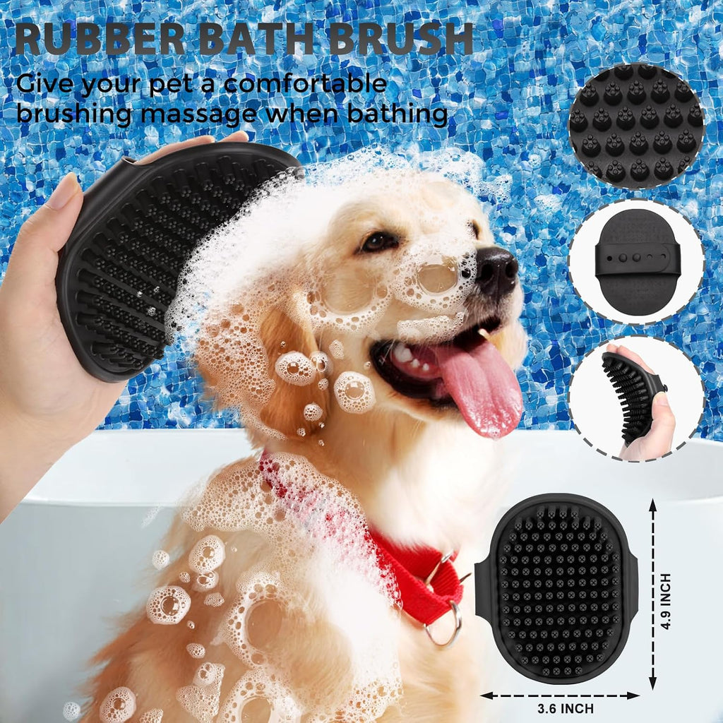 4-in-1 Dog Grooming Kit: Self-Cleaning Shedding Rake, Push-Button Retractable Pin Brush, Scratch-Free Undercoat Rake, and Professional Steel Combs